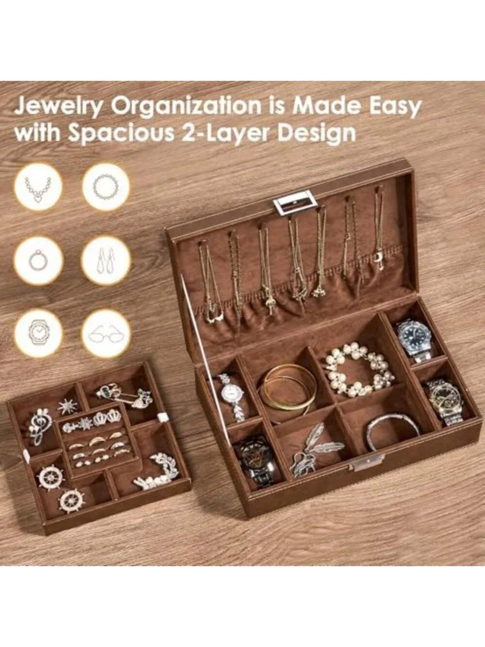 Stylish Jewelry Organizer Box for Men & Women - Perfect Gift & Storage Solution